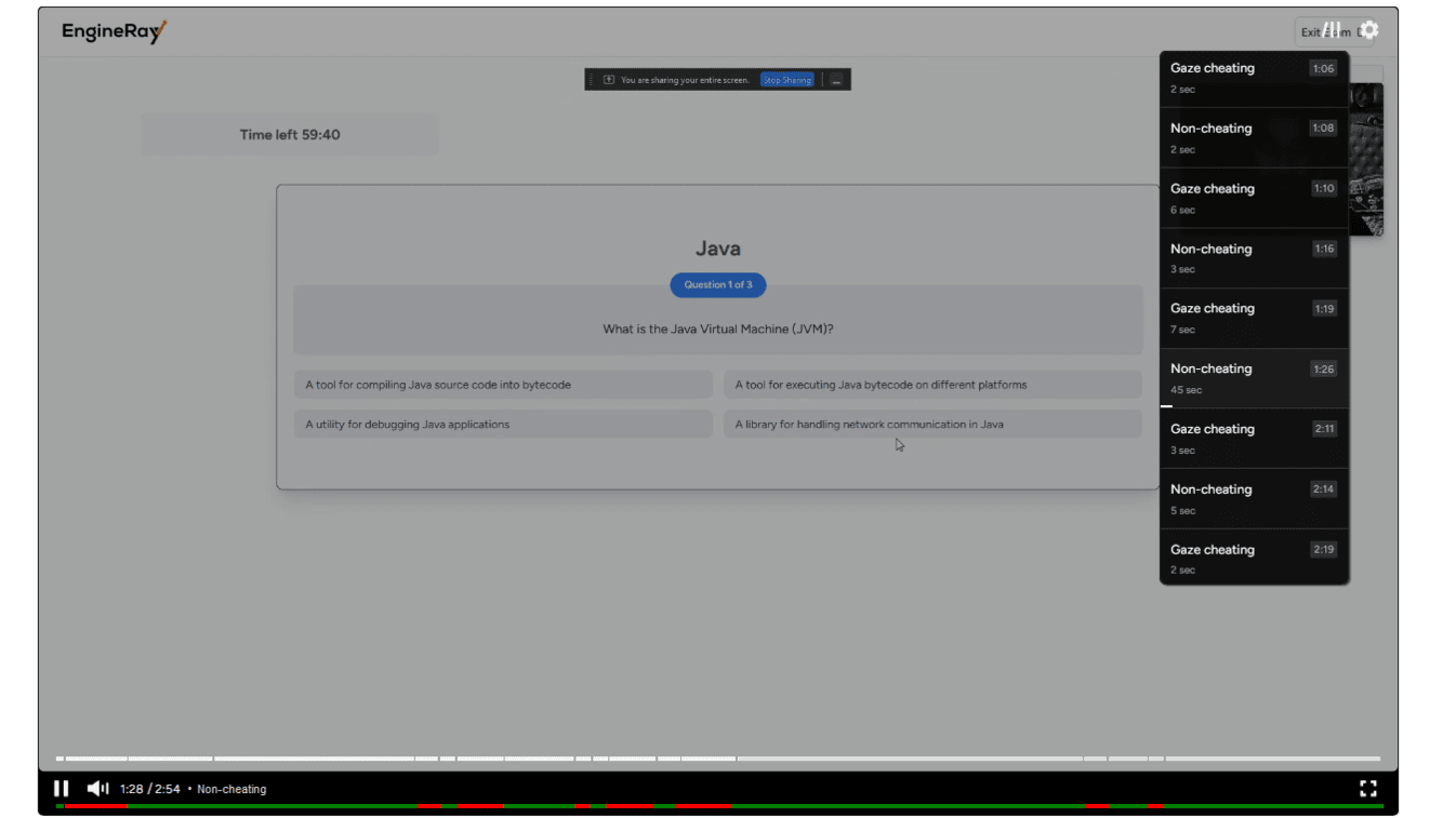 Proctored Recording Screenshot